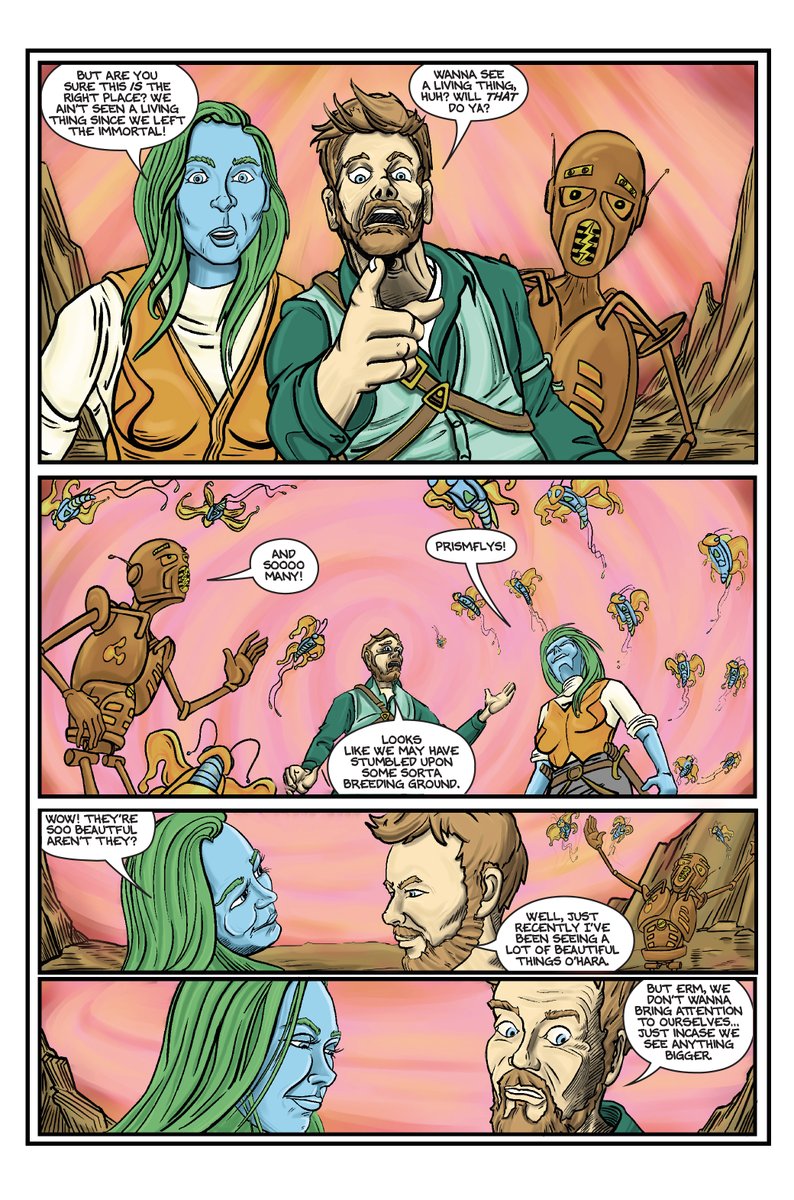 Sharing some of @TheGoodKarly 's great design sense with color and edits along with @RobJonesWrites fantastic lettering that goes into our Psychedelic Space Opera written by @stuperrins we call Cosmic Debris #art #comics #scifi #spaceopera