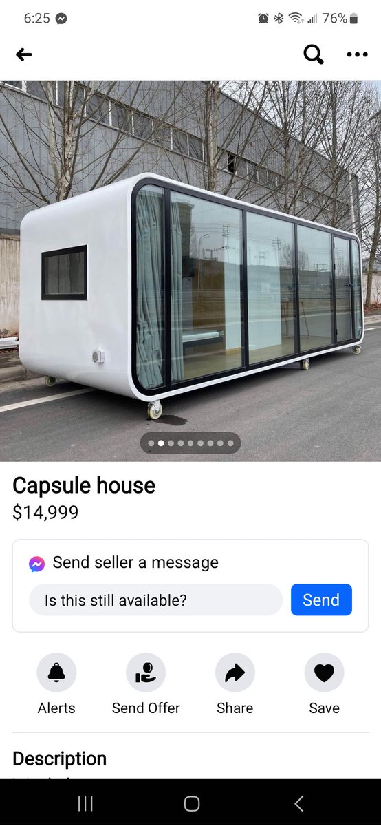 Found this on FB marketplace. 15k for a capsule house.

Is this the next stage in the housing crisis in Toronto?

#HousingCrisis #torontohomes #canadahousing