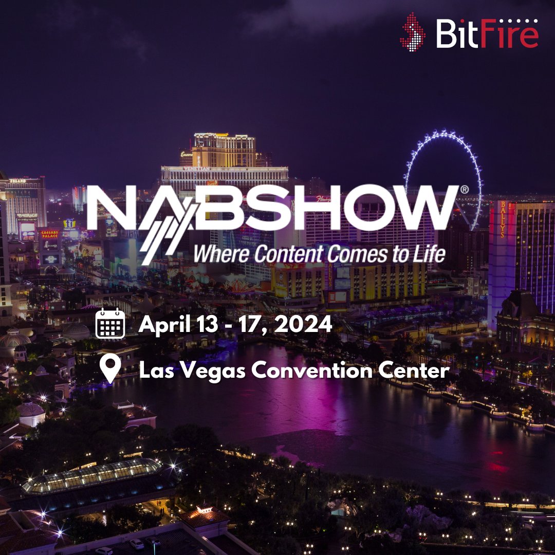 Just one week until NAB! We’re gearing up to unveil the latest updates to the BitFire Media Platform. Want to chat? Drop us an email at sales@bitfire.tv to schedule a meeting. See you there! #BitFire #NABShow
