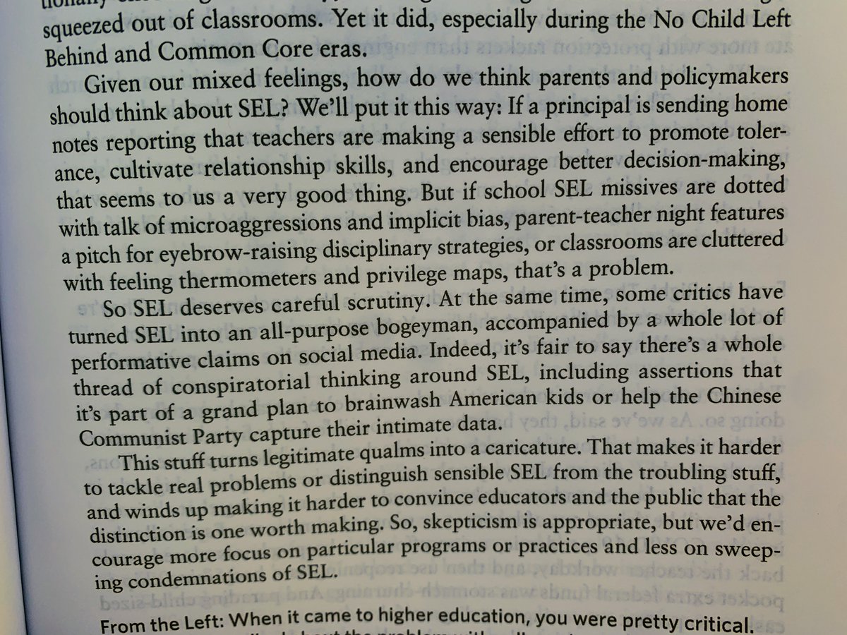 Imagine having the gall to write so sensibly about things like SEL in K12 as @rickhess99 & @MQ_McShane have here...blasphemers! Yes, SEL deserves careful scrutiny but performatively making it into a bogeyman to gain social media attention is just so dull and unproductive.