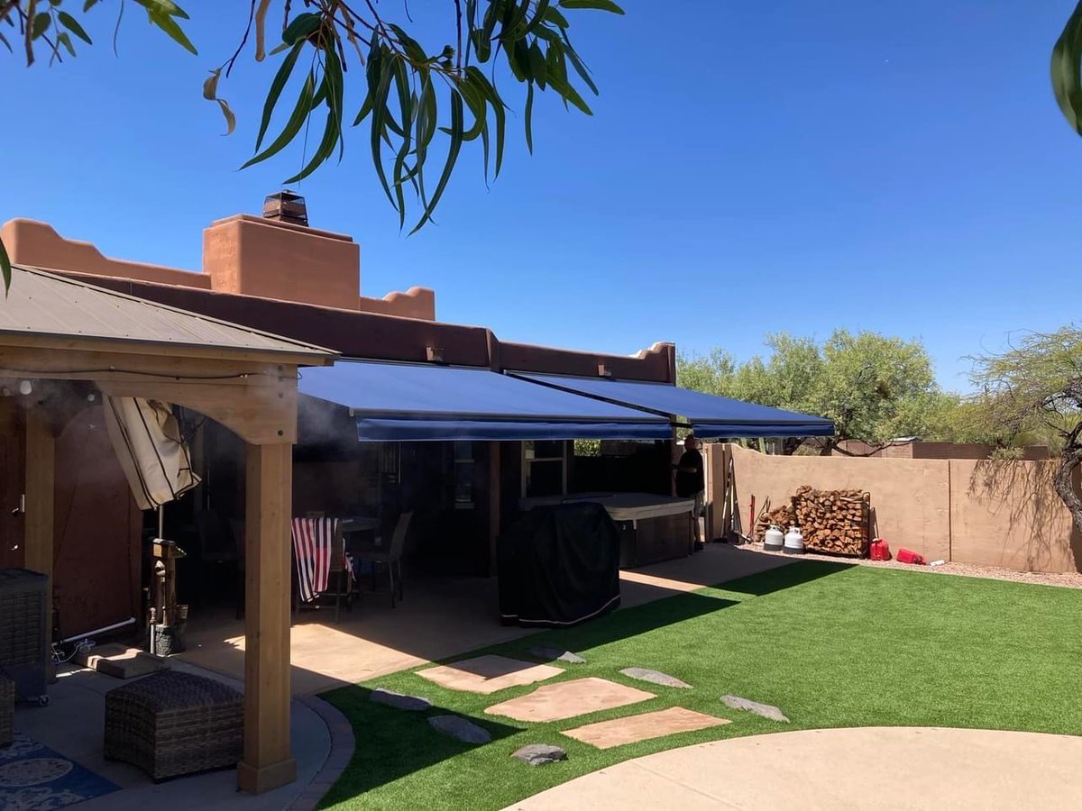 Transform your patio into a masterpiece of comfort and design with All Pro's motorized retractable awnings. They provide both shade and style, effortlessly enhancing your outdoor living experience. bit.ly/4cexS5L #MotorizedShades #MotorizedAwnings #Phoenix #Arizona