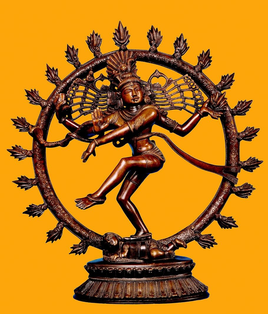 NATARAJA - THE COSMIC DANCER

Lord Shiva is often referred to as Nataraja, the cosmic dancer.

The 2 most common forms of Shiva's dance are the Lasya (the gentle form ), associated with  creation of the world, and the Tandava (the violent ), associated with destruction.