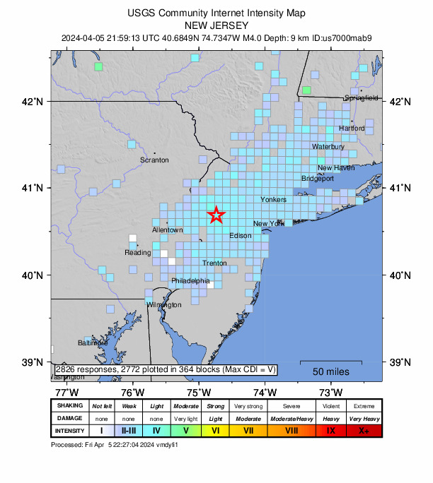 SkyAlertMx's tweet photo. Sismo magnitud 4.0 en la costa este de Estados Unidos con epicentro en #NewJersey, el segundo de este día.

🔸Se reportan percepciones moderadas y también fue percibido a grandes distancias. https://t.co/ta2JkqdKQl