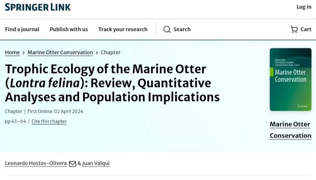 LeoHostos's tweet photo. Within this effort, Dr. Juan Valqui and I contributed with a chapter where we comprehensively reviewed the trophic ecology of #Lontrafelina, addressing its diet composition, biogeographical patterns and its relationship with phenotypic variability.
Link: https://t.co/THnUeqVzxD https://t.co/3mVbxPnsc7