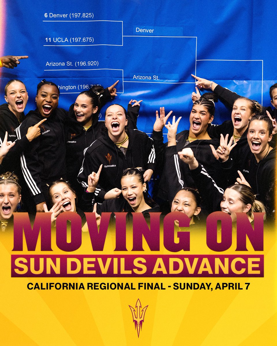 SunDevilGym's tweet photo. MOVING ON 😈

#NCAAGym /// #ForksUp https://t.co/yes6u0g4SV