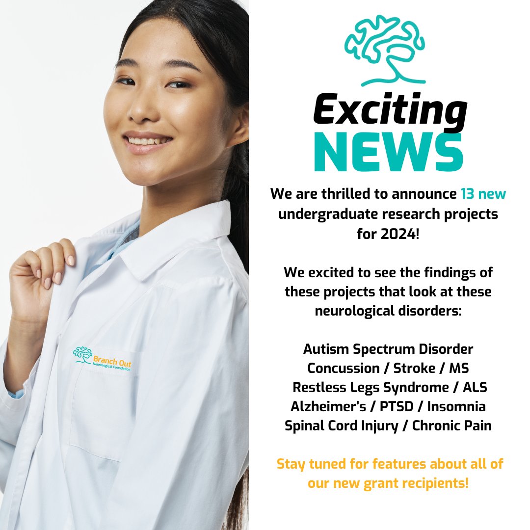 BranchOutNF's tweet photo. Eeek -- so excited for all of these new undergraduate projects this summer! #neuroCAM #undergradgrants #neuroscience #neurologicaldisorders #branchoutnf #neurogrants https://t.co/mL6fNeJFkl