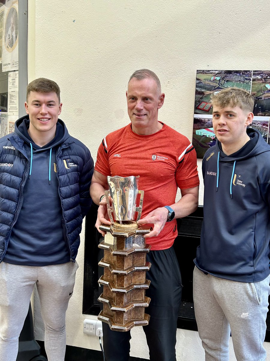 We were very lucky to have 3 @FermanaghGAA Sigerson Cup winners together today at the Bawnacre Centre @GeorgeBeacom The 3 men had a great chat about their time and we recognise the special history that they hold. Well done @RonanMcCaffrey4 @mccann_fergal @joshelis4