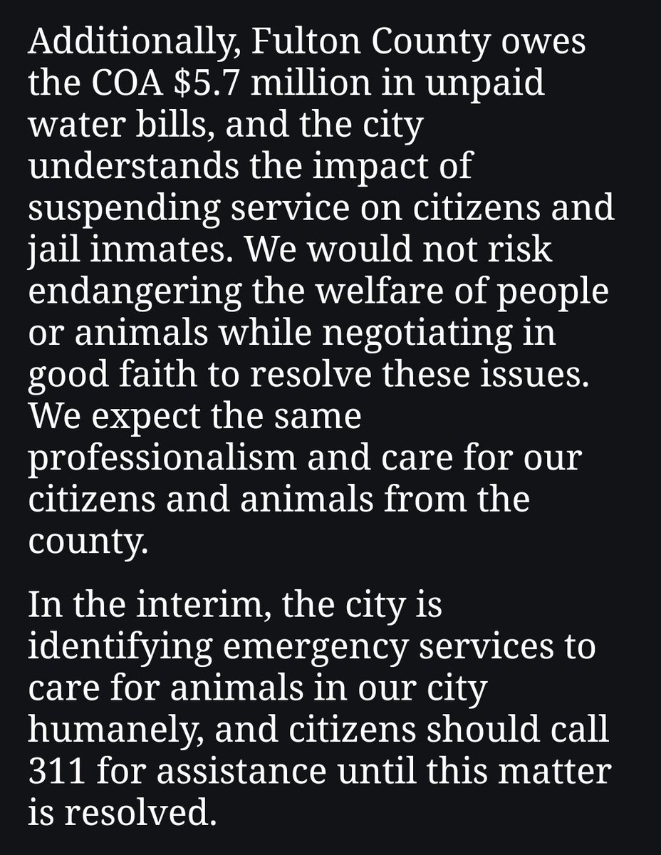 👀: The @CityofAtlanta pulls no punches in this press release about Fulton County. To round it out, 'You owe us money!' My god...