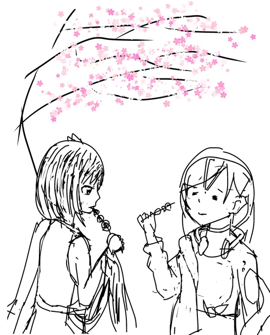 いろんなポーズ試したけど最終的にこれに落ち着いた
🌸🍬さんのアウターって癖あるけどある程度細かいところ隠せるから意外と作画カロリー優しめだったりする
髪描くの難しい 