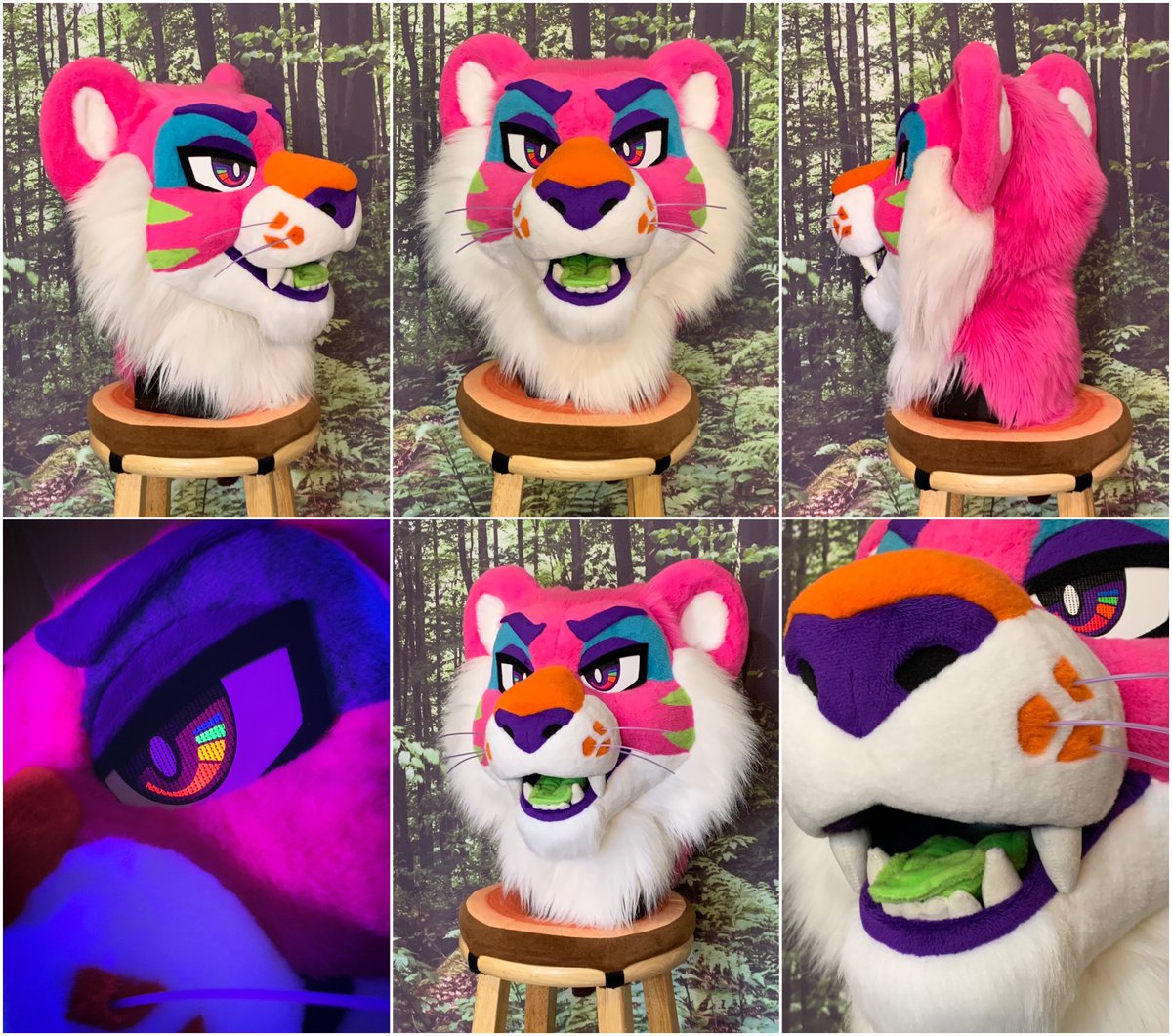 Here’s his head photos, showing off his UV eyes too!! I got to try some things with this head refurb that I don’t normally do, it was a lot of fun to experiment with 😸