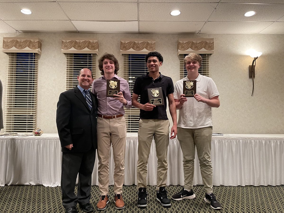 Special evening last night celebrating these young men, All League honors for Manny Adeyeye and Michael Hebert along with Board 84 Scholarship award winner Matt Lahar!