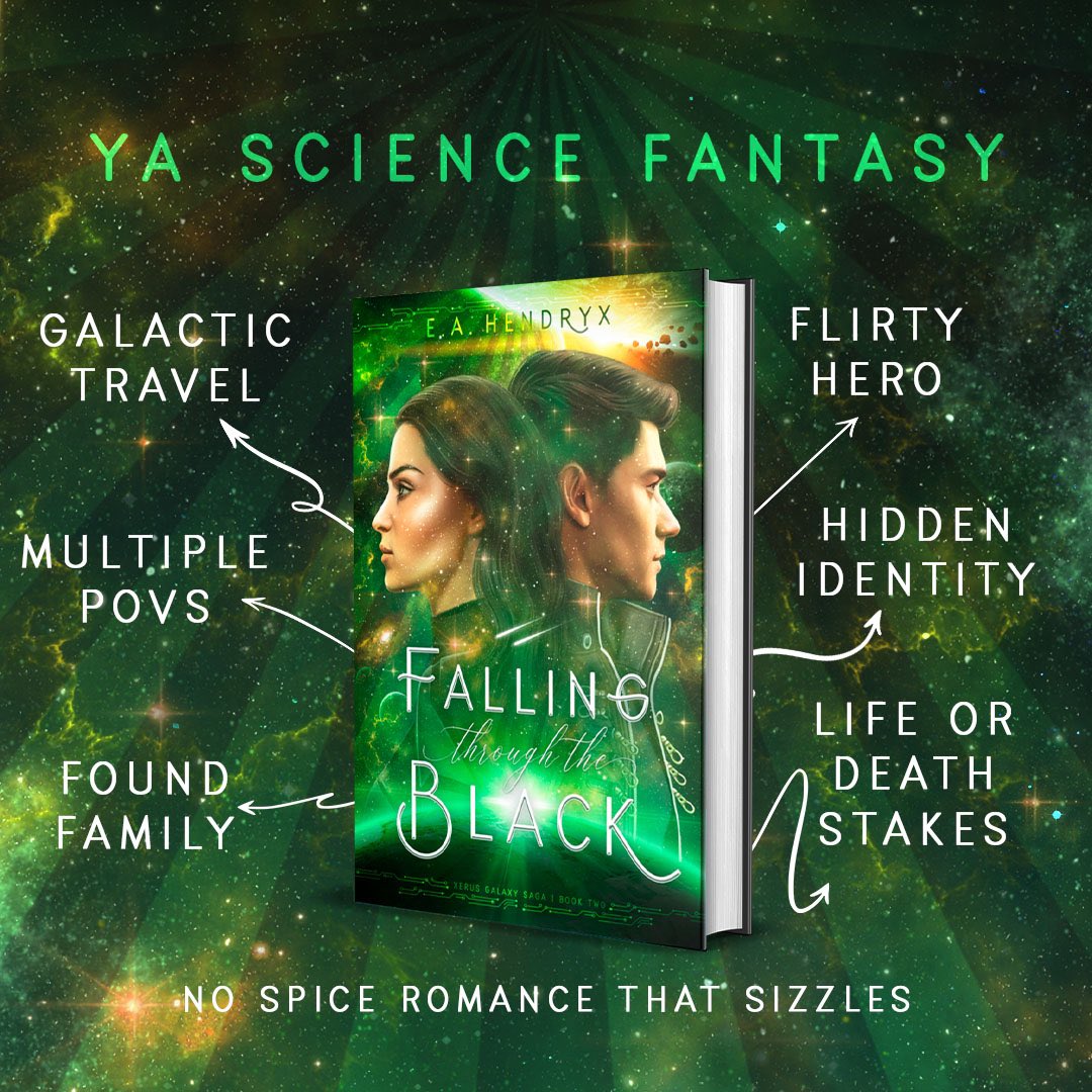 Falling Though the Black, book 2 in the Xerus Galaxy Saga) is LIVE on Kickstarter until April 5-26! 

🌟Flirty Hero
🌟Strong Heroine
🌟Multiple POVs
🌟Sizzling no spice romance 
🌟Galactic travel 
🌟Found Family 
🌟High stakes

kickstarter.com/projects/eahen…
