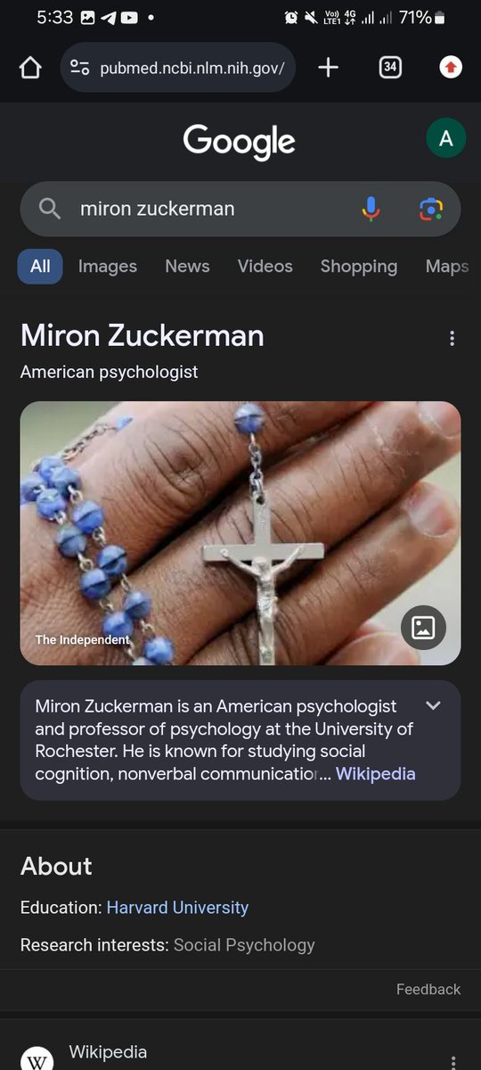 Hi there @itsindahg, I tried to read the mentioned journal on the viral vt of you doing podcast with cinta laura. On pubmed, the journal is affiliated with the university of rochester in new york. The main author, miron zuckerman, is an american psychologist. Other than that...