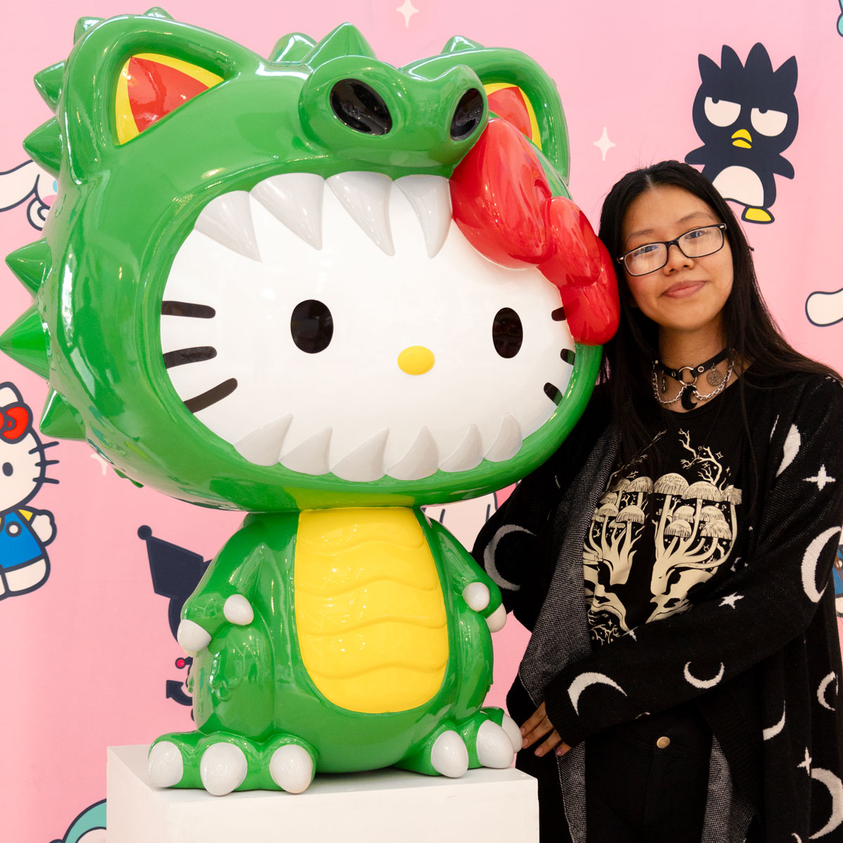 Limited edition @kidrobot Hello Kitty Green Kaiju 36' Art Giant Fiberglass Figures have arrived! 💚 There's a limited amount available and is only available for In-Store Pick Up. Sorry, no shipping! Come check it out in-store this weekend! We're open Sat 11am-7pm and Sun 11am-6pm