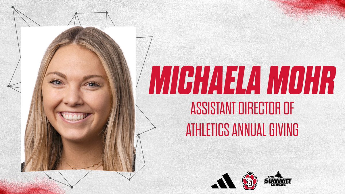 SDCoyotes's tweet photo. South Dakota Athletics is excited to announce the promotion of Michaela Mohr to Assistant Director of Athletics Annual Giving! 🥳
🔗 https://t.co/mr7MJ83c72 https://t.co/vP7dBq4xdh