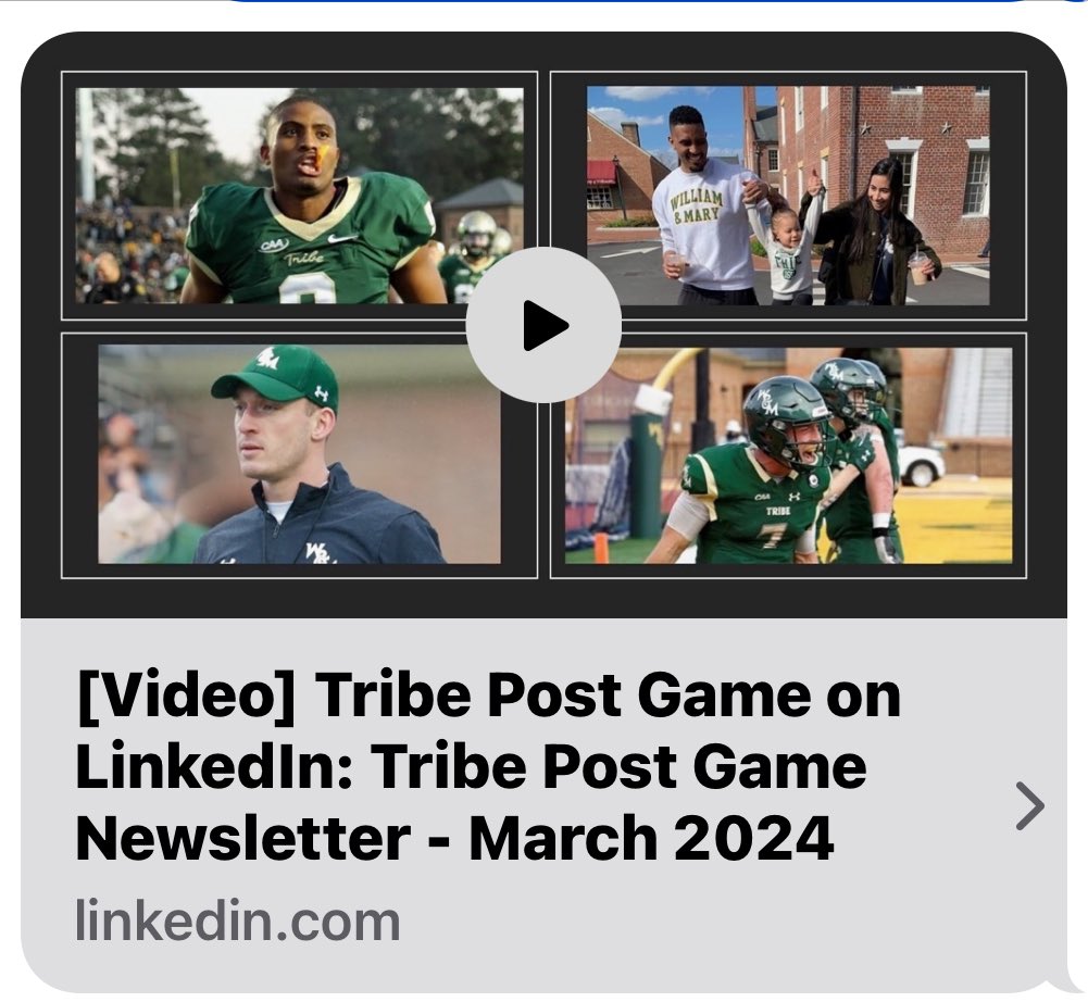 In case you missed it, story on new assistant coach Ted Hefter. Tribe Post Game on LinkedIn, FB Alumni sharing their experiences. ⁦@WMTribeFootball⁩
