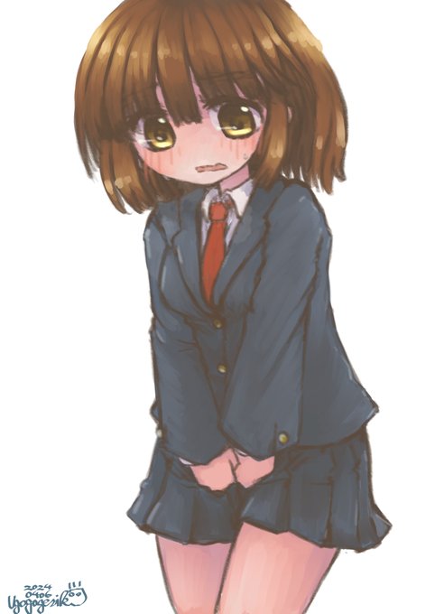 おしっこの日だったらしいですが遅刻しましたので、寝坊で遅刻で朝礼で大変な娘が描けました。
(1/3) 