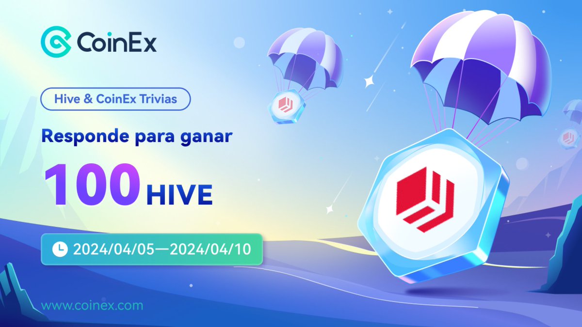 CoinEx Spanish (@coinexspanish) on Twitter photo 🔥Conflux & Hive: ¡Tiempo de trivias!
🤑¡100 $HIVE en premios!
🙌Síguenos <a href="/hiveblocks_es/">Hive en español #Web3</a> y <a href="/CoinExSpanish/">CoinEx Spanish</a>
❤️Lk+RT🔃
❓Vota en las 3 preguntas de este hilo
💬Comenta #CoinExAirdrop
🧵👇 🔥Conflux & Hive: ¡Tiempo de trivias!
🤑¡100 $HIVE en premios!
🙌Síguenos <a href="/hiveblocks_es/">Hive en español #Web3</a> y <a href="/CoinExSpanish/">CoinEx Spanish</a>
❤️Lk+RT🔃
❓Vota en las 3 preguntas de este hilo
💬Comenta #CoinExAirdrop
🧵👇