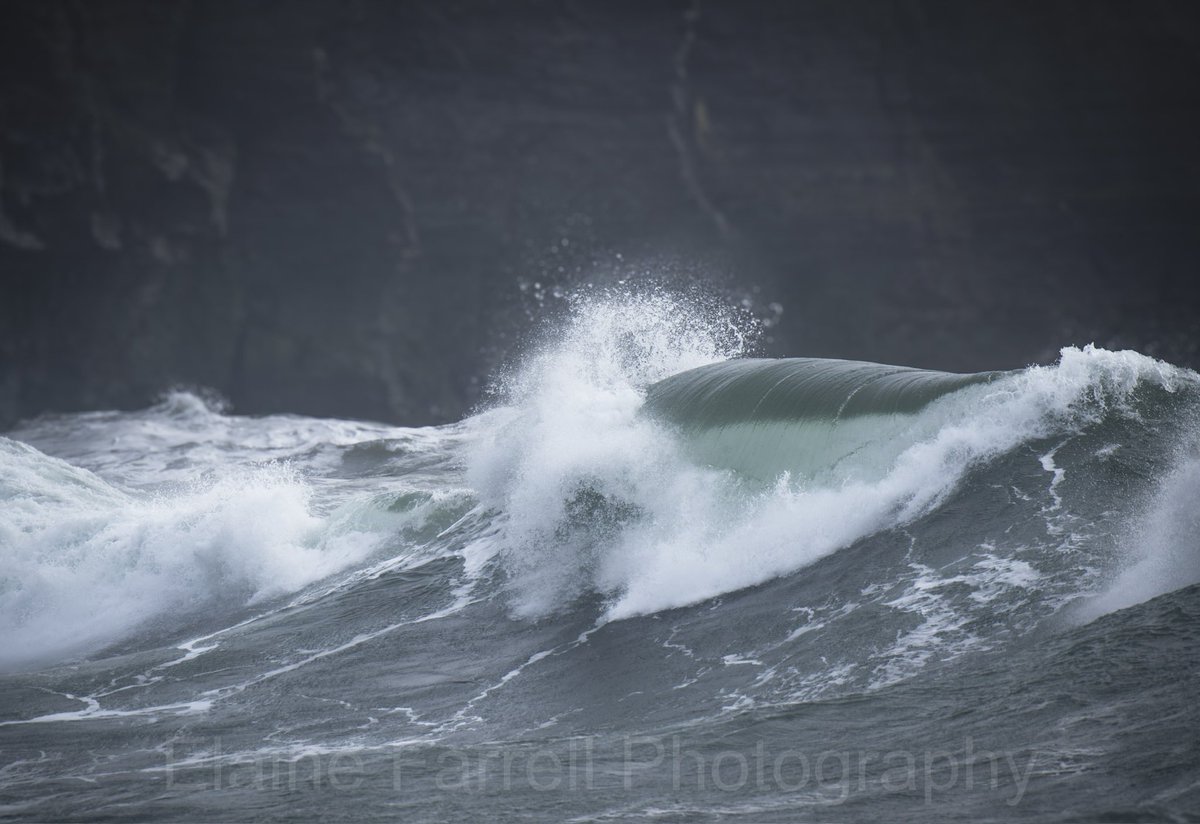 Kathleen sending us emeralds along the coast today .. zoom in for clarity. 🟢 #coclare #ireland #stormkathleen