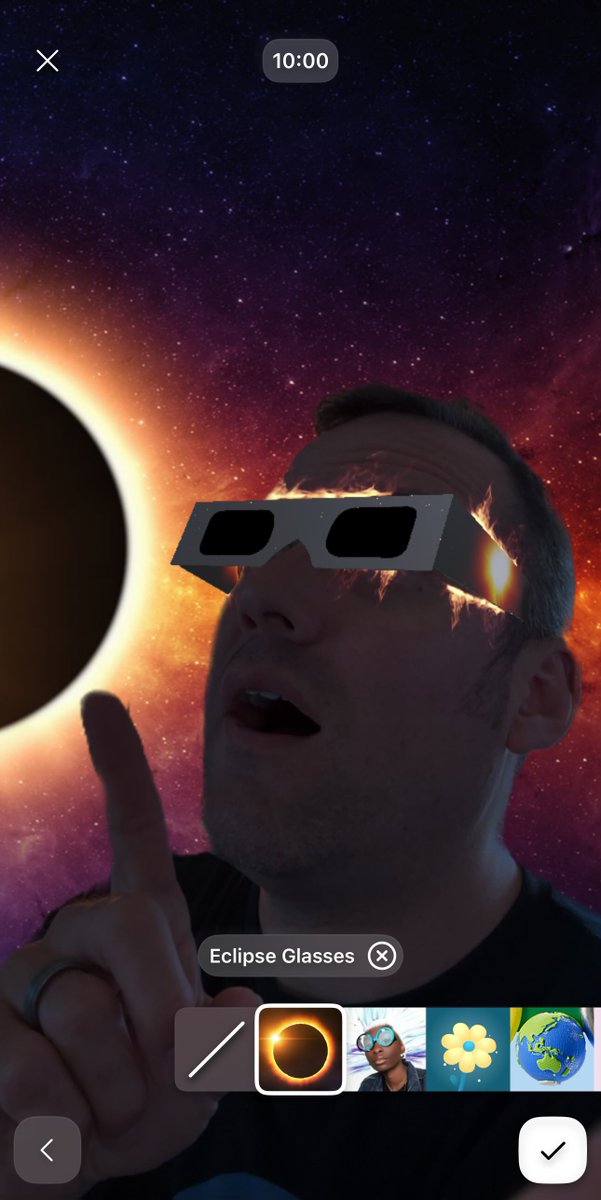 These @MicrosoftFlip #Eclipse lenses are so awesome! Fun to keep the excitement sharing what you expect to see/feel and a reaction afterward!#FlipForAll Try some on for yourself 😎 admin.flip.com @NASASTEM @NASA #Eclipse2024 #SolarEclipse2024 #EdTech