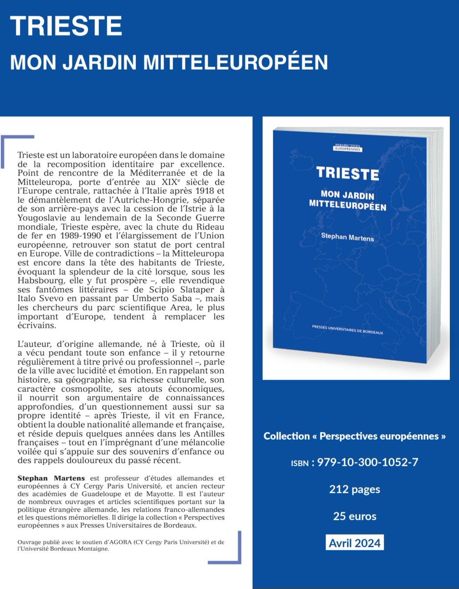 MartensStephan2's tweet photo. Disponible en librairie ou directement auprès des Presses Universitaires de Bordeaux à partir du 3 avril 2024. https://t.co/UIM99uJqXj