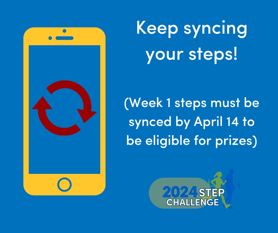 Attention steppers! Make sure all of your steps are synched by the 14th to be eligible for our first week of prizes! #UBSteps24