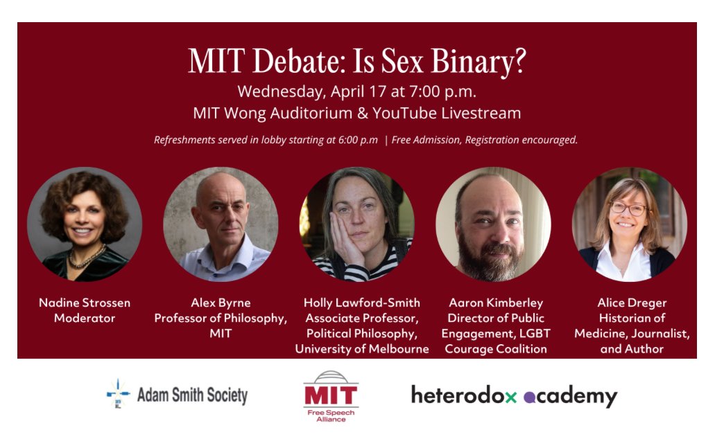 Gad Saad (@gadsaad) on Twitter photo This debate is taking place in the 21st century at <a href="/MIT/">Massachusetts Institute of Technology (MIT)</a>. I warned you for many years but you did not listen...
Upcoming debates in this series include the following topics:
1) Does the sun exist?
2) Is gravity a real thing?
3) Can men get pregnant?
4) Will the evolutionary of This debate is taking place in the 21st century at <a href="/MIT/">Massachusetts Institute of Technology (MIT)</a>. I warned you for many years but you did not listen...
Upcoming debates in this series include the following topics:
1) Does the sun exist?
2) Is gravity a real thing?
3) Can men get pregnant?
4) Will the evolutionary of
