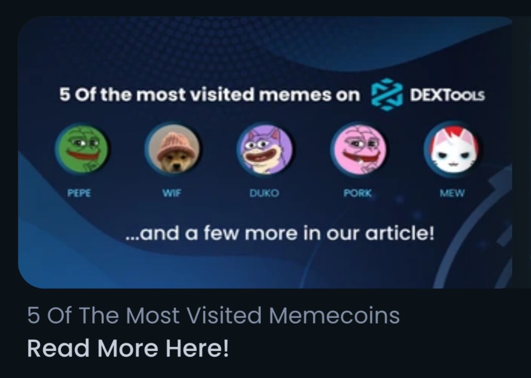 dukocoin's tweet photo. DUKO is among the 5 most visited memes in @DEXToolsApp along with PEPE and WIF.

The purple dog is getting mainstream.

WOOFFF WOOFFFF 🐶💜 https://t.co/4pxrn0yuY3