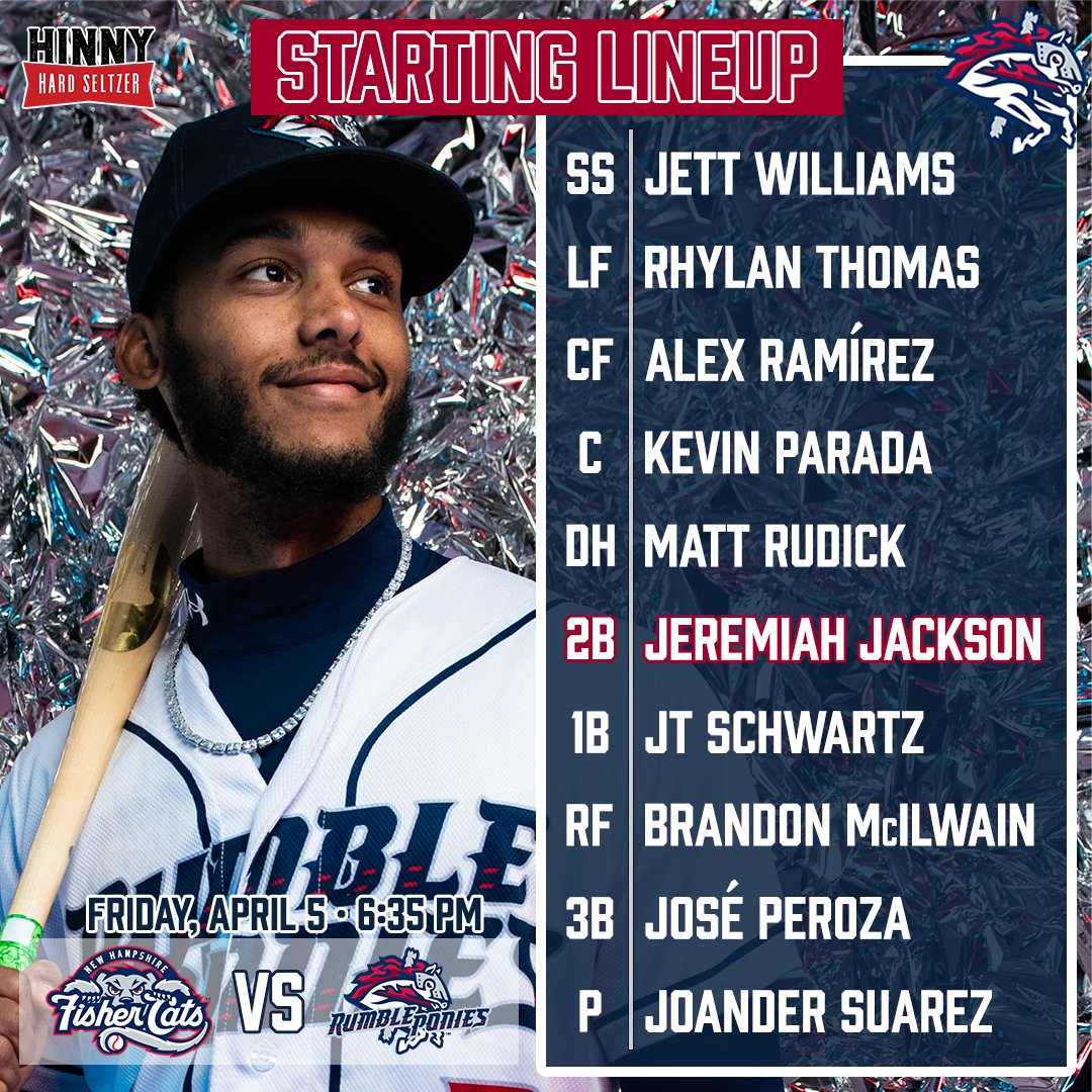 This is your @HinnyHard starting lineup for Opening Day vs @FisherCats! 🚪 4:30 pm ⚾️ 6:35 pm 🎟️ ticketreturn.com/prod2new/Buy.a… 📻 @NewsRadio1290 @JacobWilkins @MattLevine__