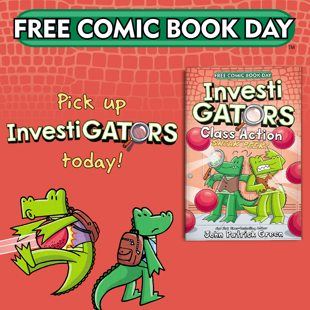 Next week! These alligators are getting an advance start on their school year with Free Comic Book Day's INVESTIGATORS: CLASS ACTION (sneak peek)! freecomicbookday.com/StoreLocator