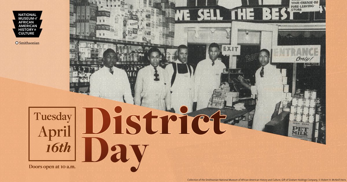 Join us for #DistrictDay in honor of #DCEmancipation Day, which freed over 3,000 enslaved individuals. In collaboration with the @DCMayorsOffice, activities will include live performances, a trunk show, and a special menu. Learn more: s.si.edu/3J7CfC9