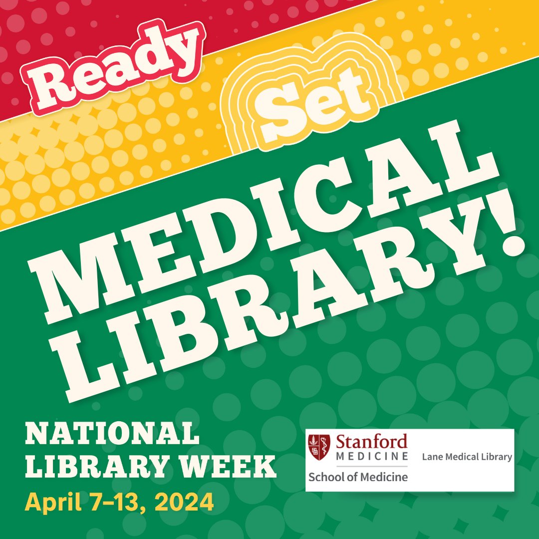 Ready. Set. Medical Library!🚦Power Up Your Research this National Library Week (April 7-13) at Lane Library! From workshops to unique collections, we've got you covered. #NationalLibraryWeek #LaneLibrary #StanfordMedicine