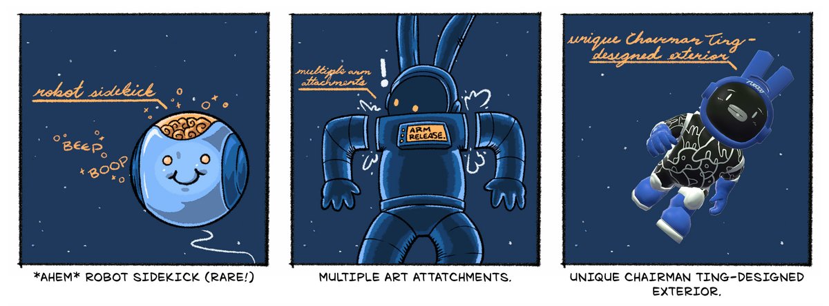 BillionBuns's tweet image. ...Happy Friday! 

Created by @Chairman_Ting 
Illustration frames 1-2 by @SerajiArt 
Written by Rob Tarry

#Illustration #BillionBuns #SpaceBUns #Comic #Art #NFT #Opensea