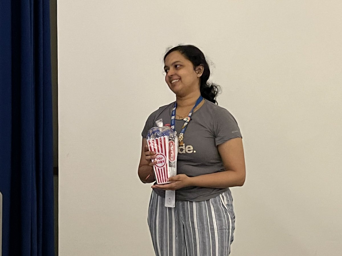 Congrats to @A_Thatavarty who was surprised today with a Power of Professionalism award for her contributions in building community at BCM! The popcorn, movie tickets, flair, and recognition are truly well deserved! @ProfessionalBCM @TheKingLab