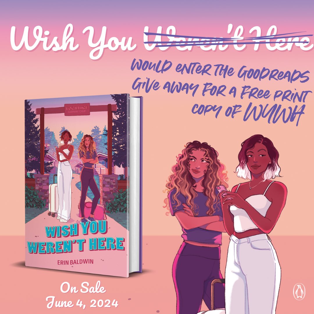 there’s a goodreads giveaway for Wish You Weren’t Here and you should enter it! It’s free! It’s fun! I’ll remember your support fondly from the comfort of my private island when i’m rich and famous!!!! goodreads.com/giveaway/show/…