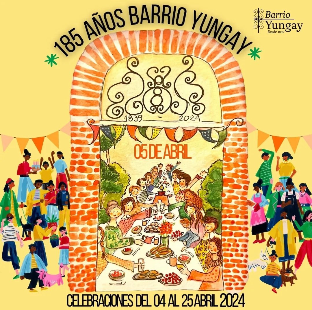 Muy buen aniversario!!!!
A tod@s l@s vecin@s que viven, trabajan, luchan y sueñan en nuestras calles, casas y espacios!

A disfrutar junt@s de las #BuenasNoticiasdeYungay y las actividades de hoy y de estos días por venir!

#185aniversariobarrioyungay