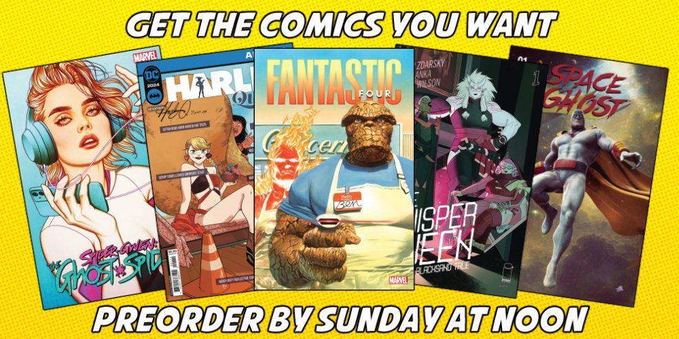 This week's preorders are live! DC Annuals, Whisper Queen, new Spider-Gwen and more! shop.thecomicsplace.com/pages/weekly-p…