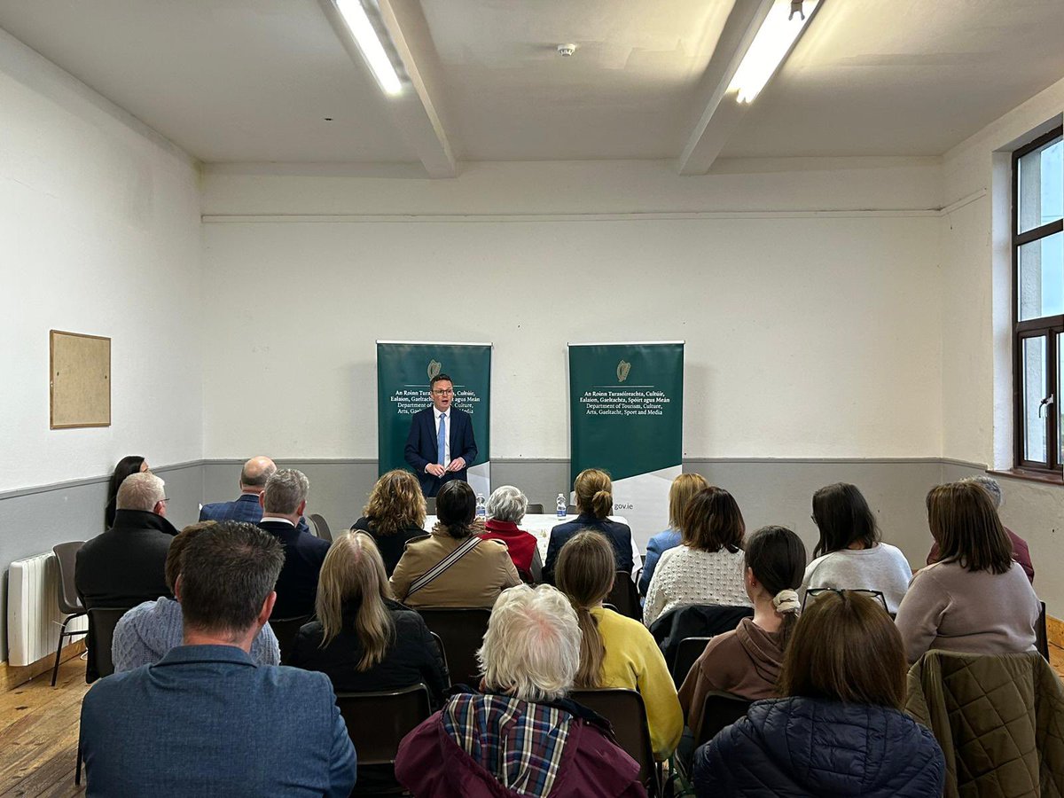 Táim in Indreabhán tráthnóna inniu chun €350k a fhógairt d’athchóiriú an Ionaid Pobail do Choiste Pobail na Minna agus €66k do Pháirc Spraoi na Ceathrún Rua.@DeptCultureIRL