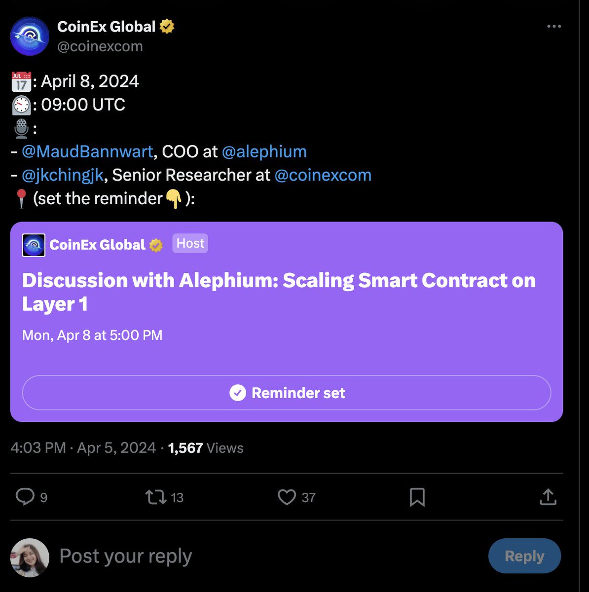 sofiyapolina20's tweet photo. @coinexcom @MaudBannwart @alephium LFGooooo https://t.co/G1DLmlMoYD