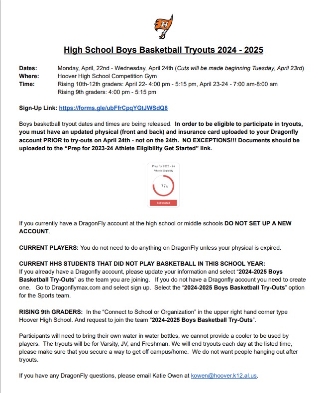 Rising HHS Bucs, are you interested in trying out for the boys basketball team? See the flyer below or Coach Williams. Tryouts will begin on April 22nd. Use this link to sign up forms.gle/ubFfrCpqYGtJWS…