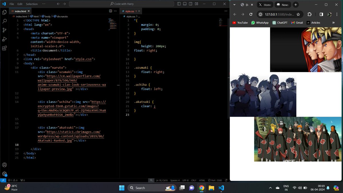 krShubham__'s tweet photo. Day 2 / #100DaysOfCode 

float property ✅
clear property ✅

#css #buildinpublic #LearnInPublic https://t.co/Ied4mWfoC7