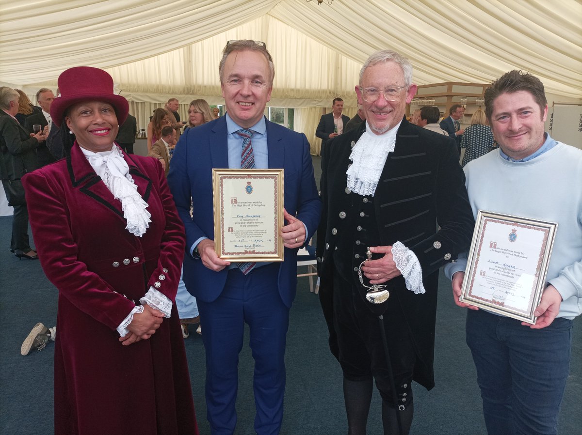 A HUGE congratulations to Ian Morgan OBE on his installation today as High Sheriff of Derbyshire. He's already made an award for the new website @cosydirect. Thank you all for your support & the amazing work you do across the county. It's been an incredible honour to serve you