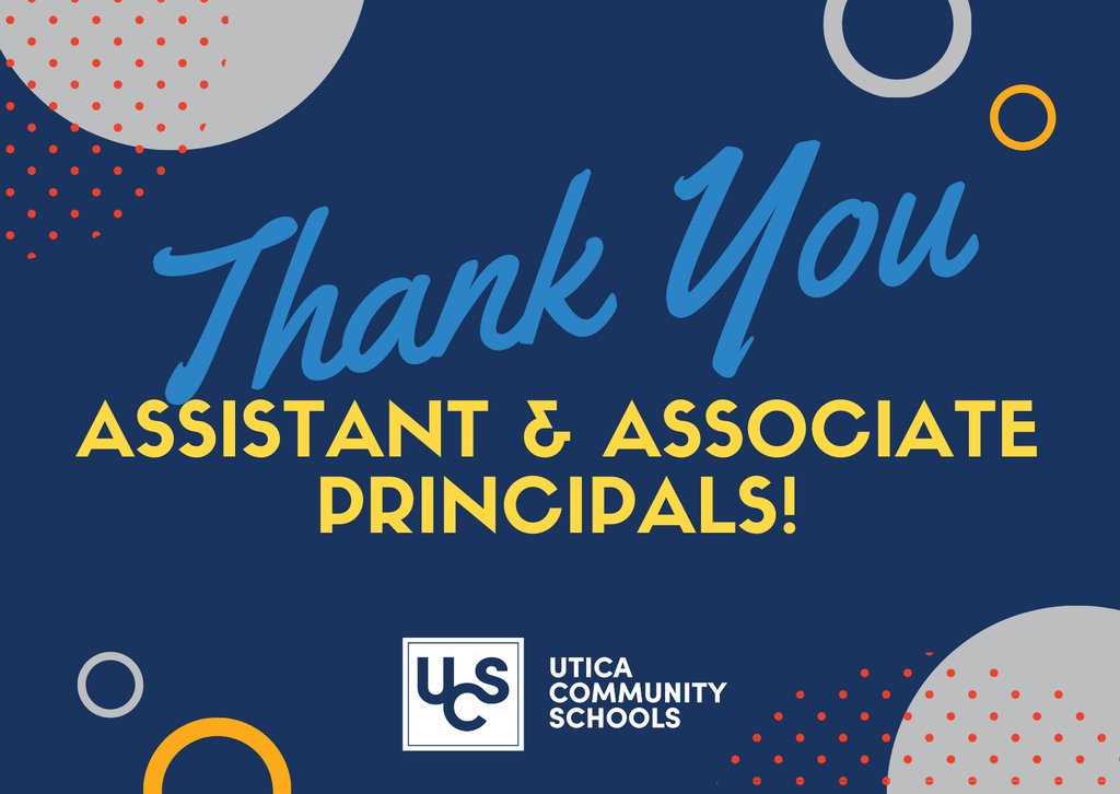 It is assistant and associate principal's week. Thank you for all you do for our students!