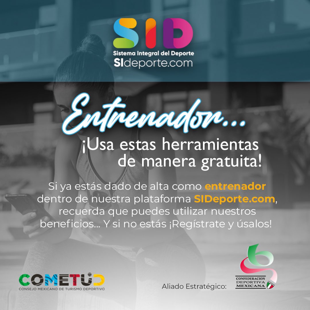 SIDeporte_'s tweet photo. Entrenador ⚽️🏆🥇
¡Usa estas herramientas de manera gratuita! 

Si ya estás dado de alta como entrenador dentro de nuestra plataforma, recuerda que puedes utilizar nuestros benéficos… Y si aún no estás ¡Regístrate y úsalos! 🙌🏻

Te gustaría conocer más? 📩 https://t.co/vopN59jKkT