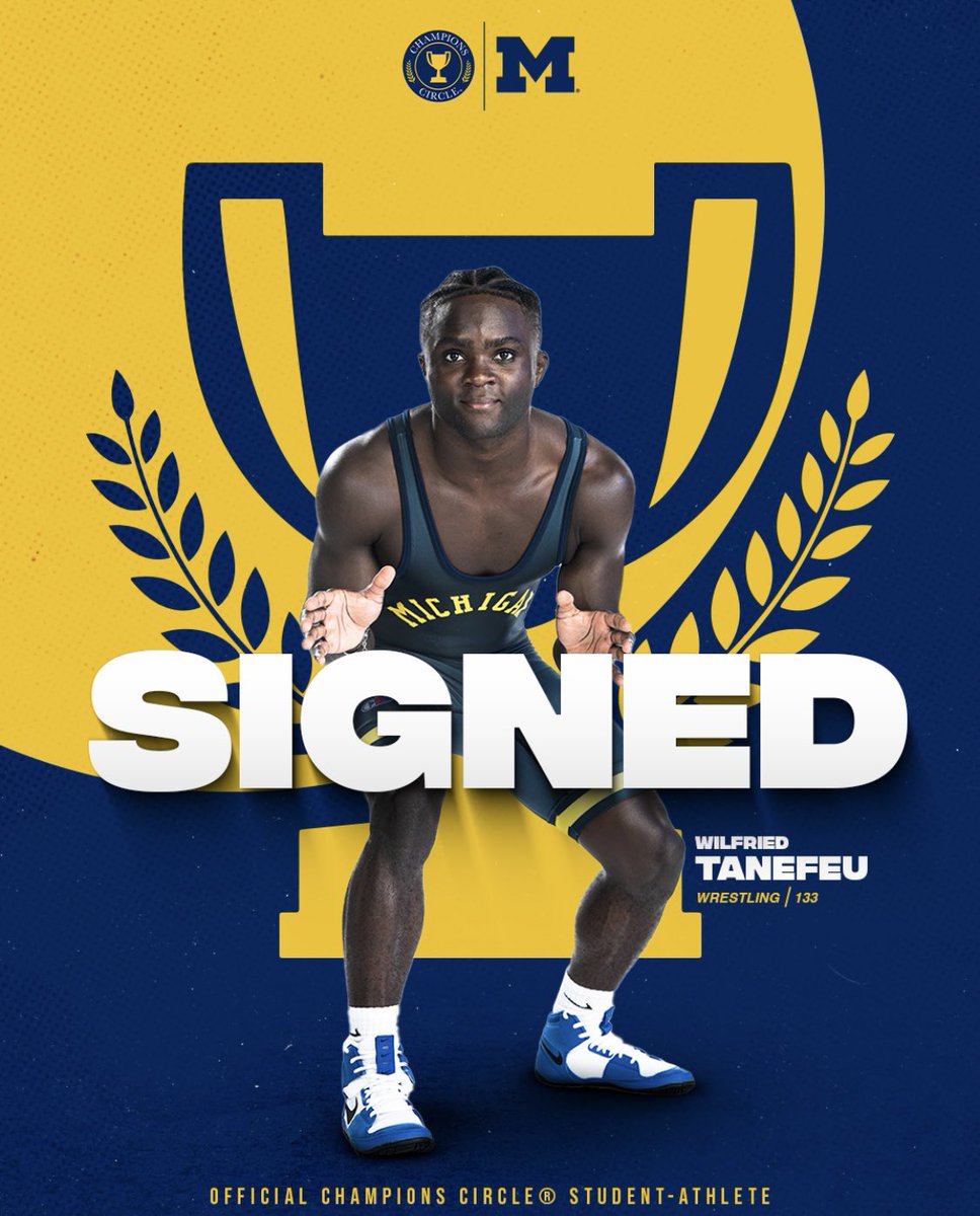 Michigan Fans! Join us in welcoming Wilfried Tanefeu as an official Champions Circle Athlete. Tanefeu, a Sophomore from Bismarck ND, wrestles at 133lbs. To support @umichwrestling head over to championscircleuofm.com/wrestling