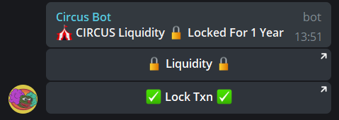 "Wen lock LP, ser?" 
It's 🔒 from day 1, you clown!🤡

Every clown should be able to check on the blockchain to verify or they shall be removed from the $CIRCUS. 🎪

pinksale.finance/solana/pinkloc…

solscan.io/tx/5neTc9bi8kt…
