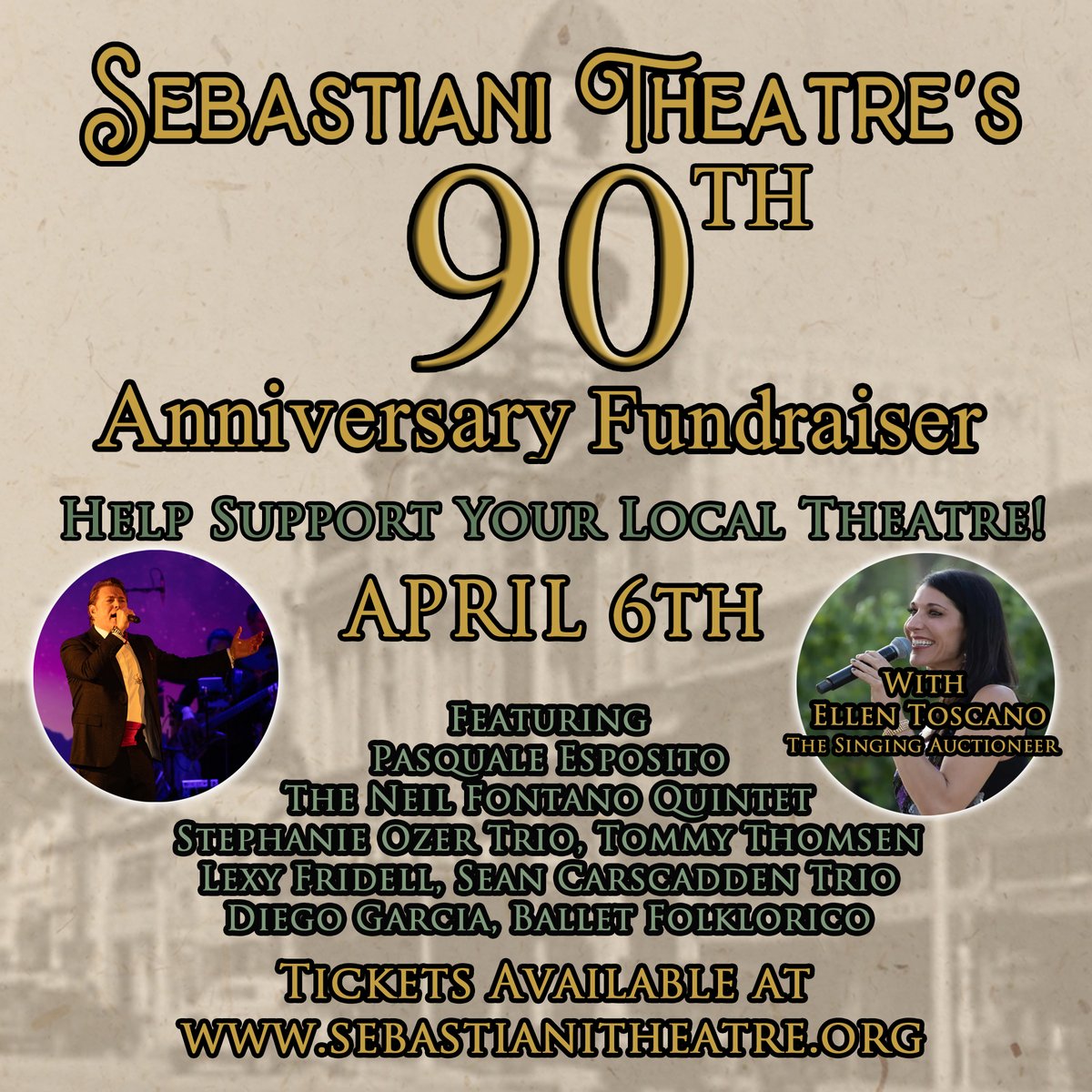 Get your tickets to support our historic SIFF venue partner @thesebastiani, celebrating 90 years of bringing the magic of film and engaging community events to Sonoma. The anniversary variety show is tomorrow night at 5:30. Tickets and more info at sebastianitheatre.com.