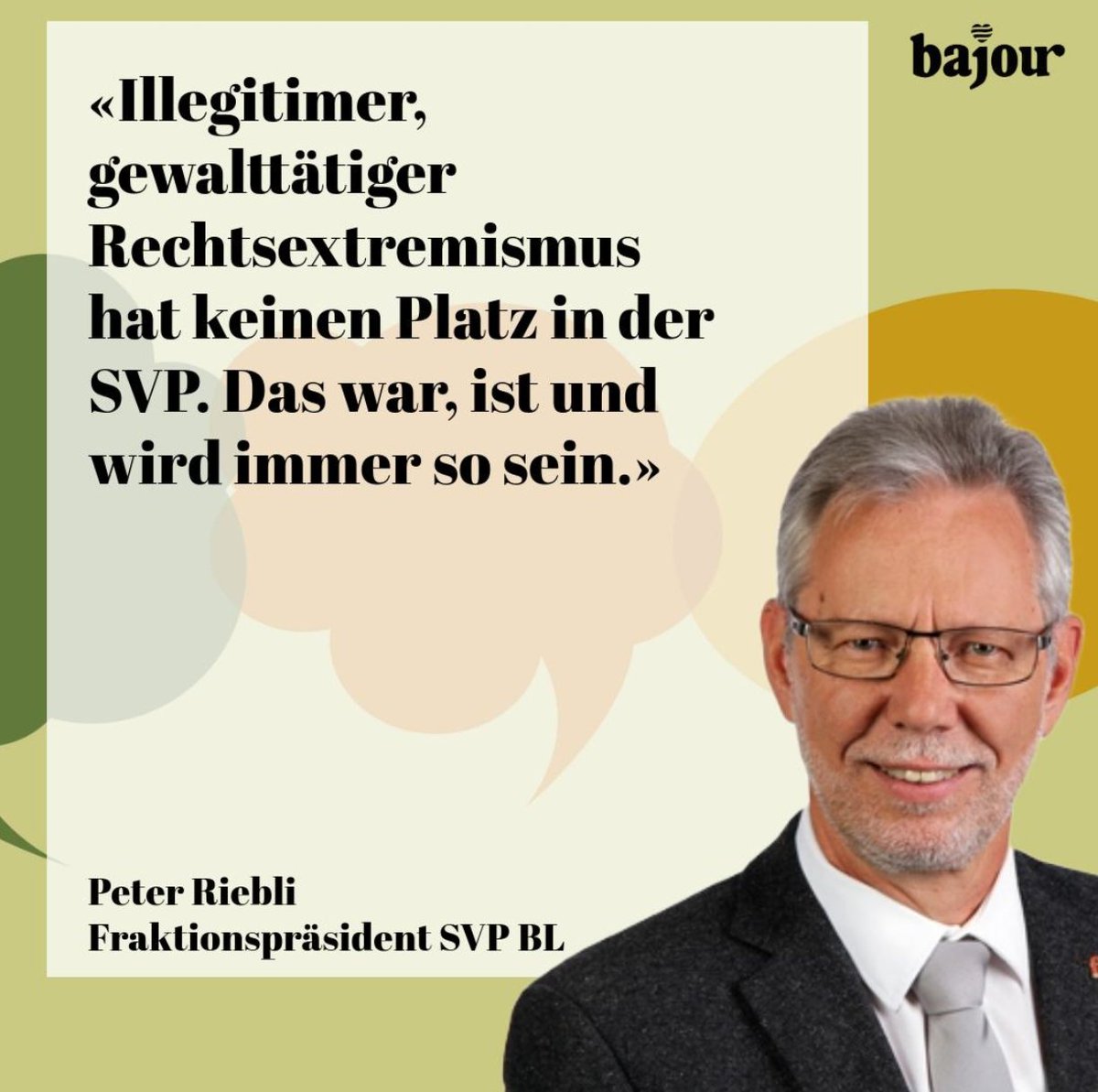Gibt es auch legitimen, gewaltfreien Rechtsextremismus? 🤔 <a href="/svp_bl/">SVP Baselland</a> <a href="/BajourBasel/">Bajour</a>