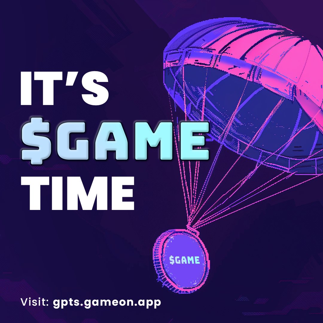 IT'S $GAME TIME, STAGE 1 🏆⚽️

Missions to WIN $GAME Points (GPTS)👇

🎮Refer connected wallets & WIN UNCAPPED GPTS! 
🎮Follow @gameonmatty
🎮Hold a LALIGA War Chest NFT

PLAY NOW⬇️
gpts.gameon.app

GET IN THE $GAME TODAY👀

#GPTS $GAME