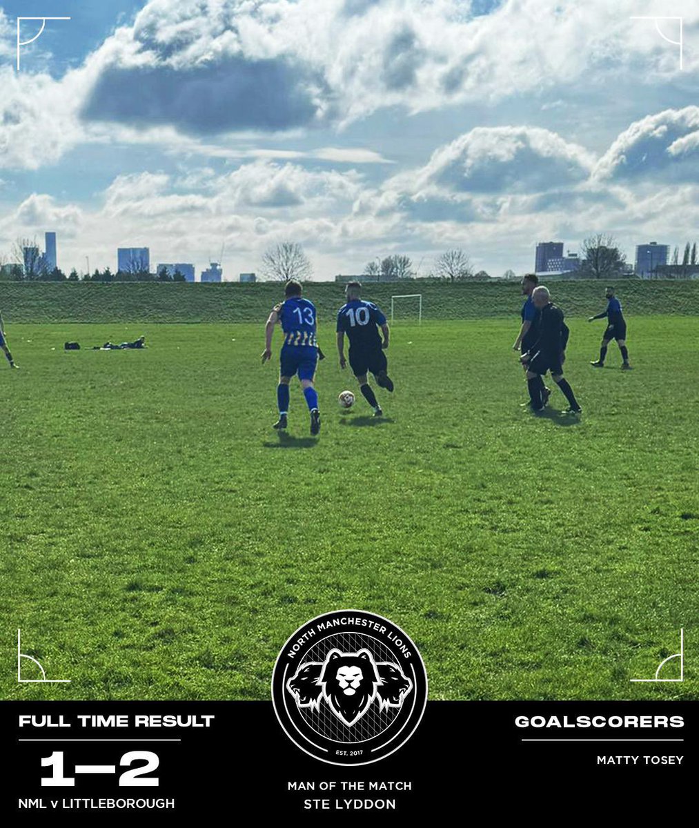 The Lions First team came up short once again at the weekend, losing 2-1 in a close encounter vs Littleborough. Overall a really good performance compared to the previous meeting. Lots of positives to take away. Theres no game for the lads this weekend.